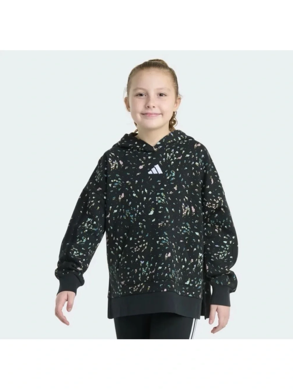 adidas Black Hoodie with Multicolor Speckle Print